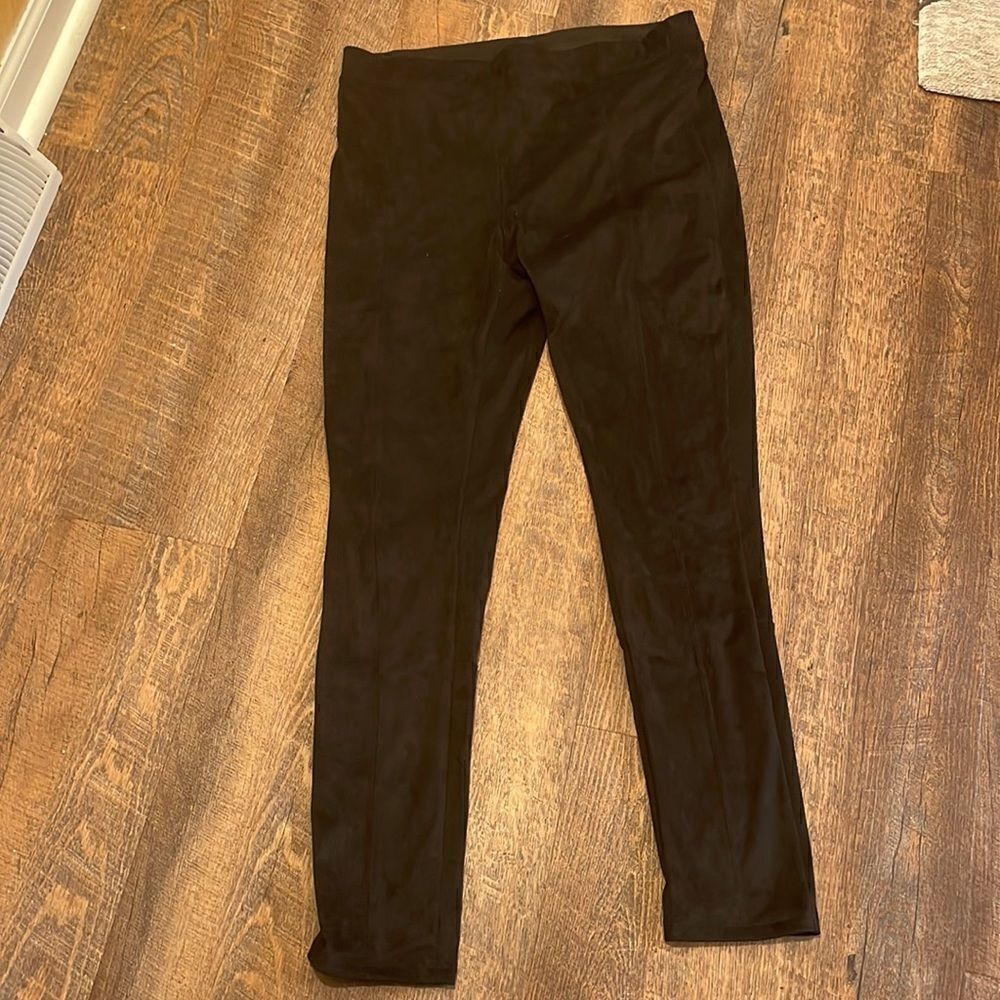 Hugh rise ankle legging in stretchy velour